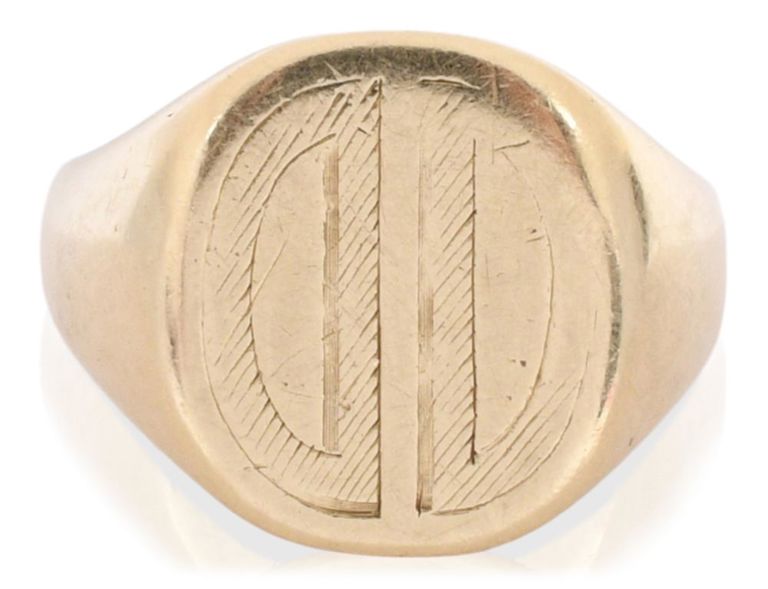 14k yellow gold signet ring