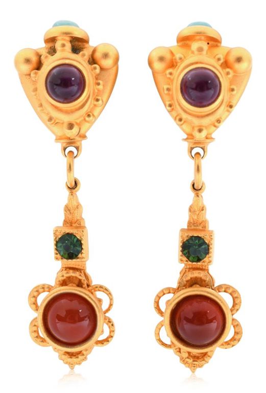 Natasha Stambouli drop earrings with faux stones