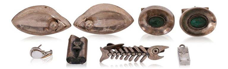 Group of sterling silver and hard stone jewelry