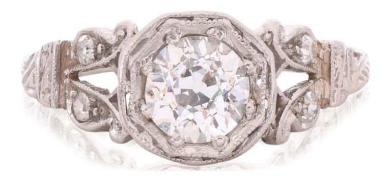 Platinum Edwardian style diamond ring