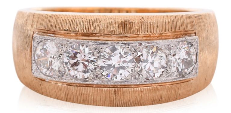 14k bi-color gold ring with diamond