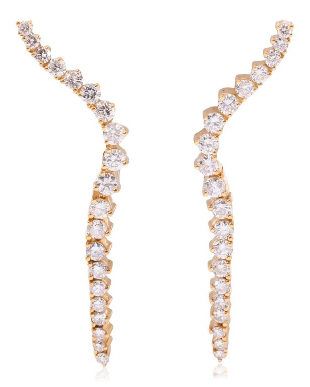 18k yellow gold earrings with diamond