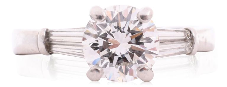 Platinum Martin Flyer diamond solitaire ring