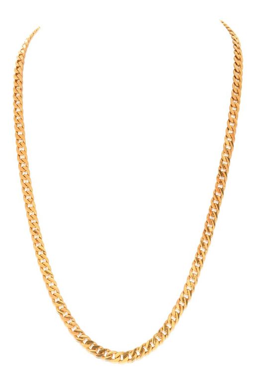 22k yellow gold curb link chain necklace