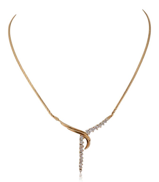 14k yellow gold necklace with diamond