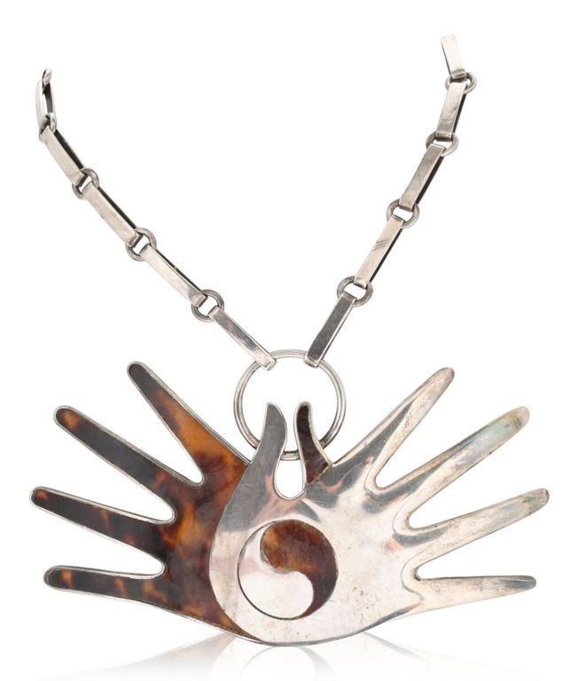 Sterling silver necklace with tortoise shell by William Spratling
