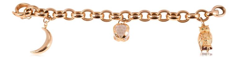 18k yellow gold charm bracelet by Monica Rich Kosann