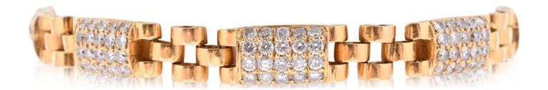18k yellow gold gate link bracelet with diamond