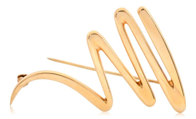 Paloma Picasso for Tiffany & Co. 18k yellow gold Scribble brooch