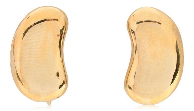 Elsa Peretti for Tiffany & Co. 18k yellow gold Bean design earrings