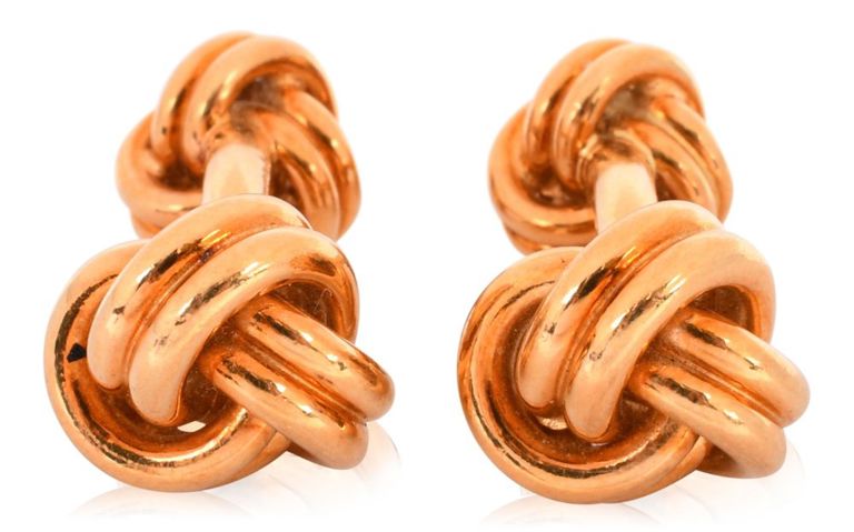 Tiffany & Co. 18k yellow gold knotted cufflinks