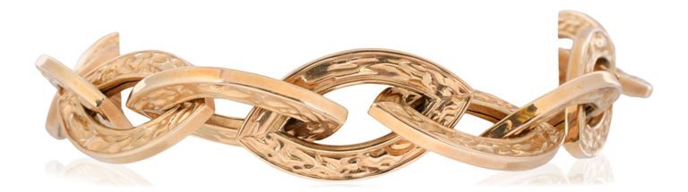 14k yellow gold marquise link bracelet
