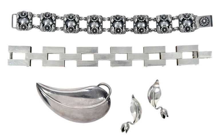 Group of Danish sterling silver and modern jewelry