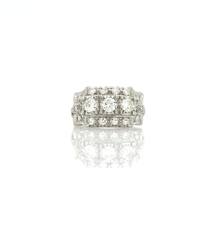 Platinum diamond cocktail ring