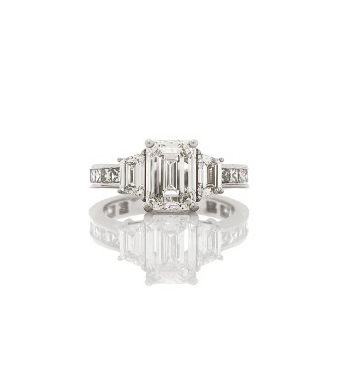 14k white gold lab diamond ring