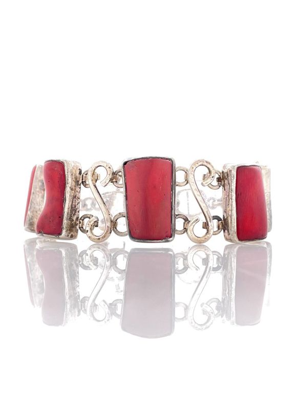 Charles Albert sterling silver coral bracelet