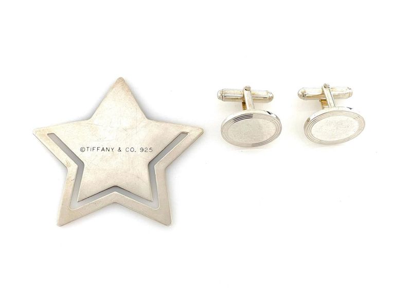 Tiffany & Co sterling silver cufflinks and bookmark set