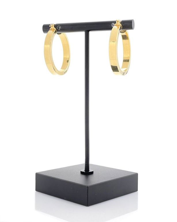 14k yellow gold hollow hoop earrings