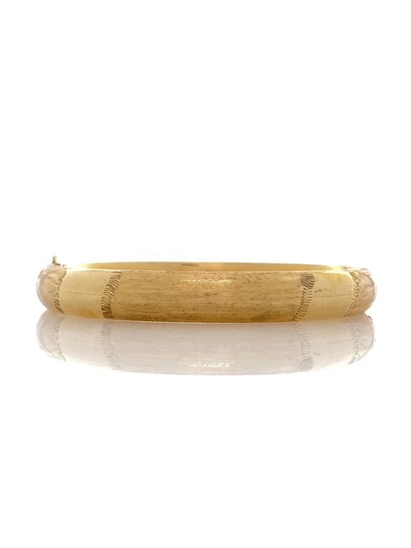 14k yellow gold hollow hinged bracelet