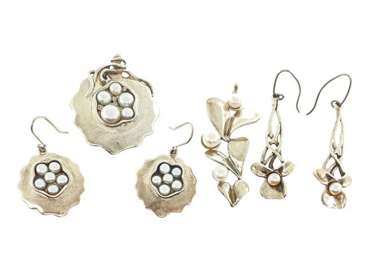 6pc Hagit Gorali sterling silver pearl jewelry lot