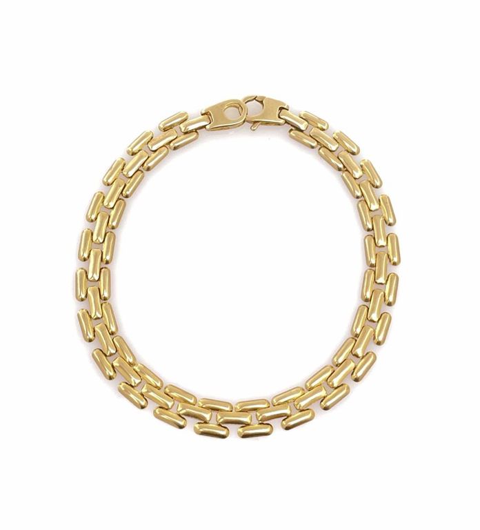 14k yellow gold panther link bracelet