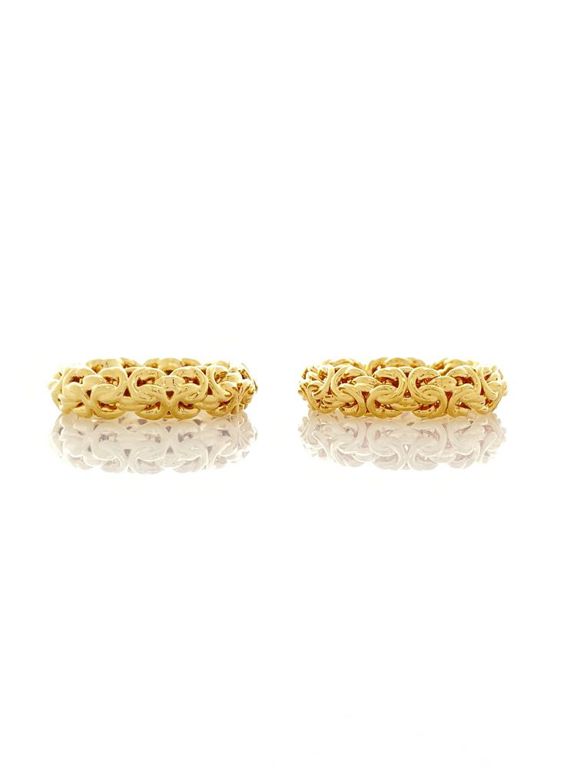 Milor 14k yellow gold resin Byzantine bands