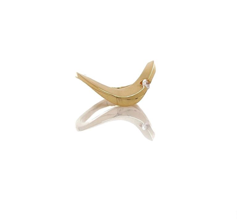 14k yellow gold diamond contour band