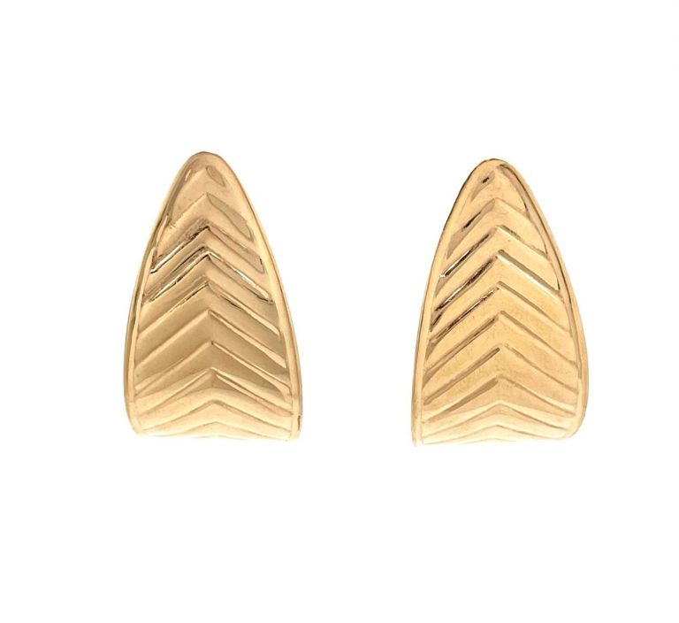 14k yellow gold J hoop earrings