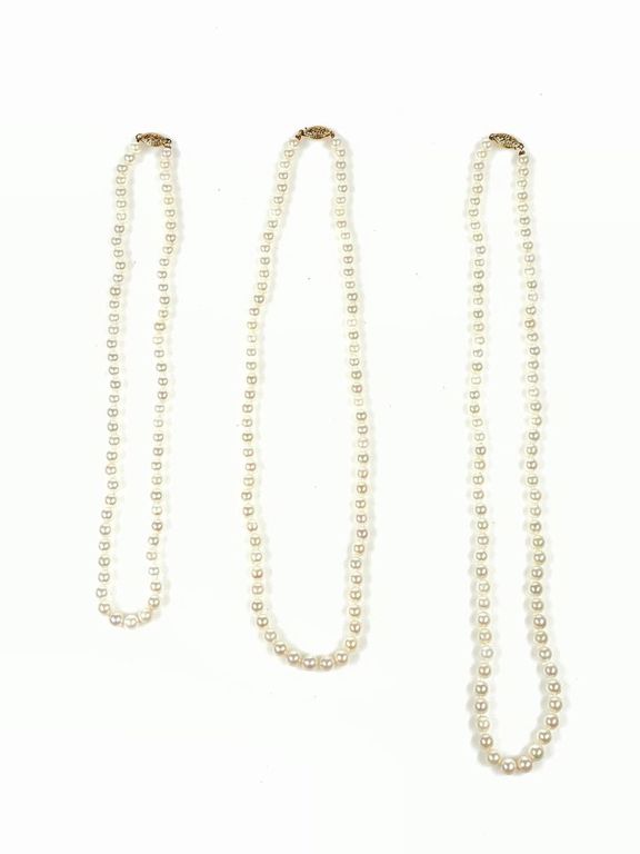 14k yellow gold pearl necklaces
