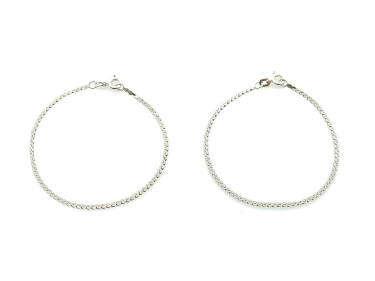 14k white gold serpentine link bracelet