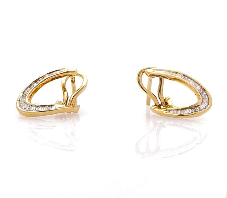 14k yellow gold diamond earrings