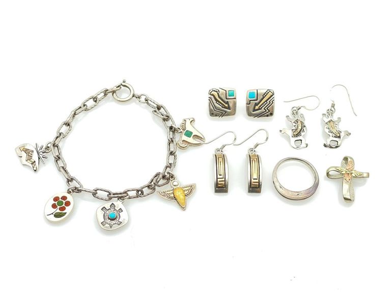 Sterling silver jewelry with 14k and 18k gold accents