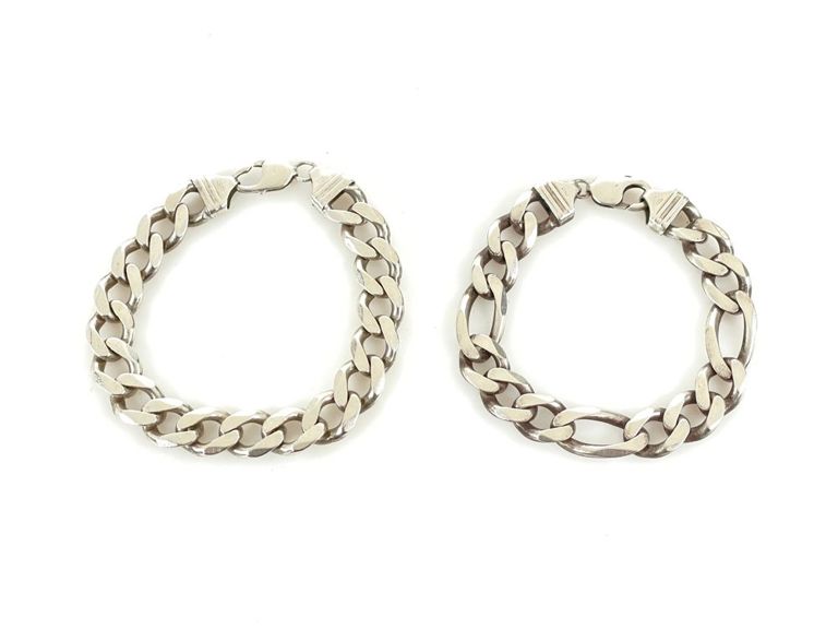 Italian sterling silver Cuban link bracelets