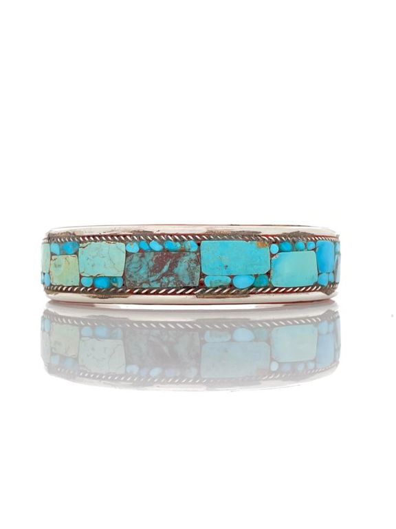 Charlie Favour sterling silver turquoise inlay cuff