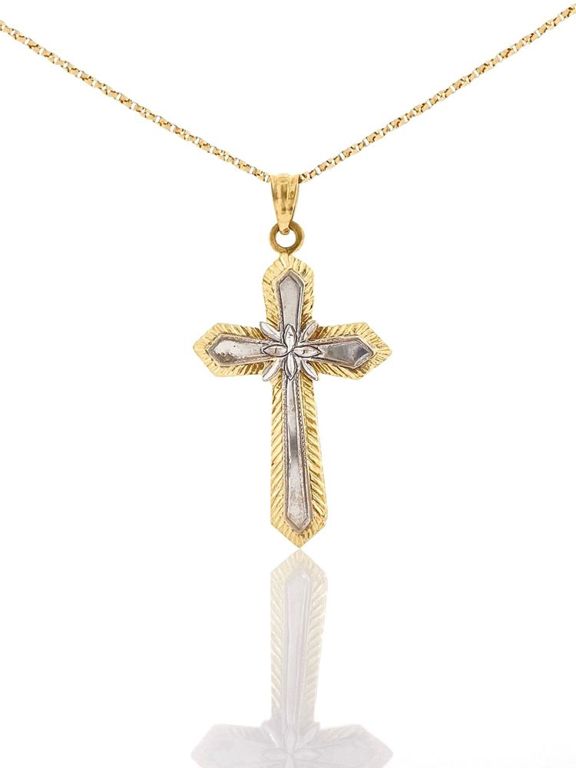 14k yellow gold cross pendant necklace