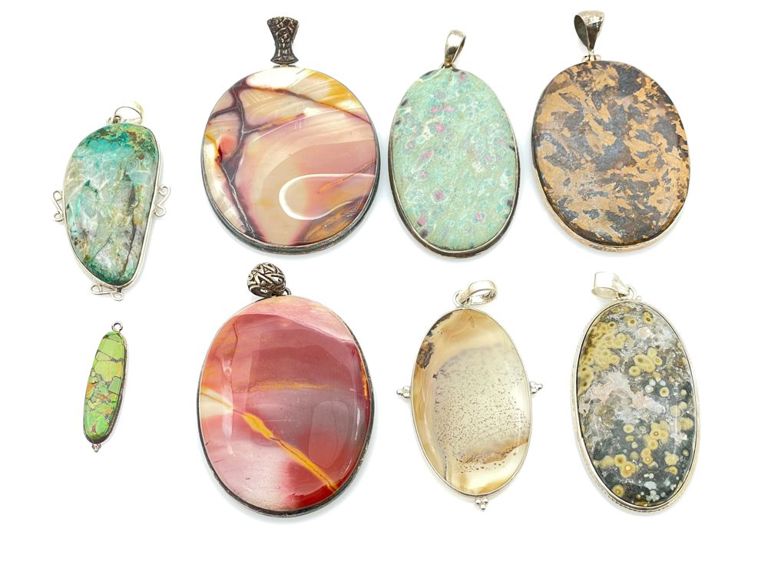 Sterling silver stone pendants