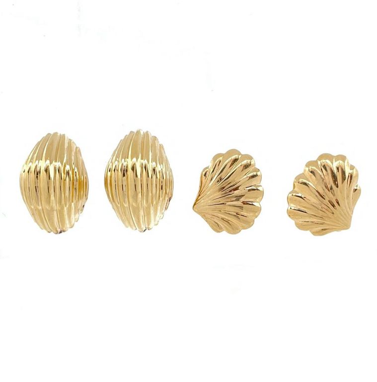 14k yellow gold clip-on earrings
