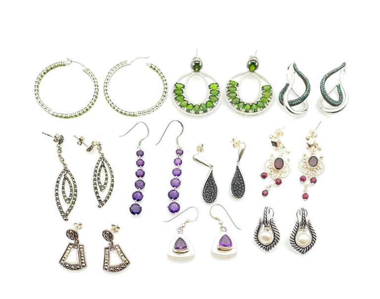 Sterling silver gemstone earrings