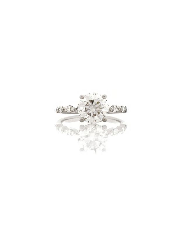 14k white gold 2.45 cttw lab and natural diamond ring