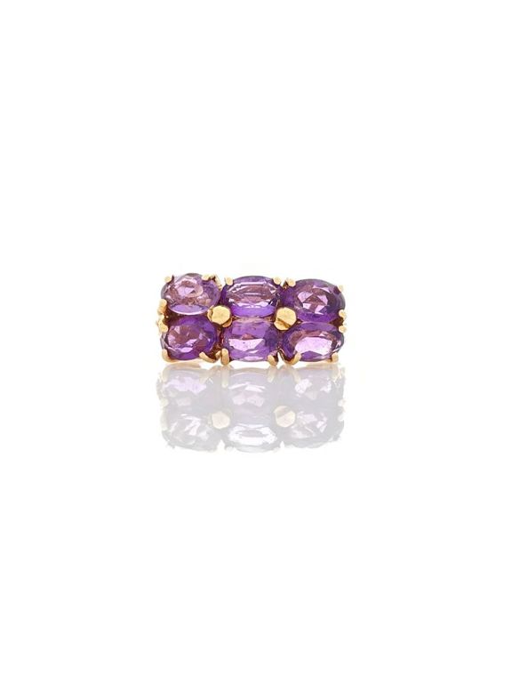14k yellow gold amethyst ring