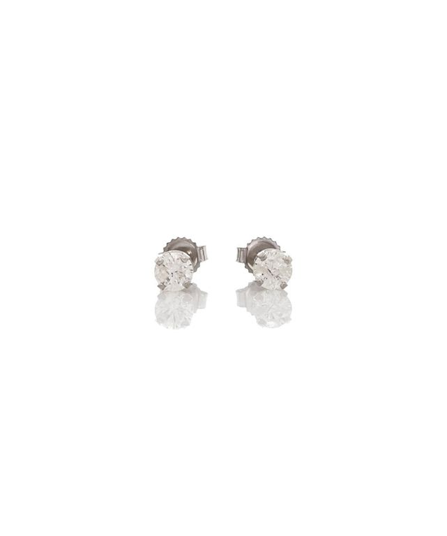 14k white gold diamond stud earrings