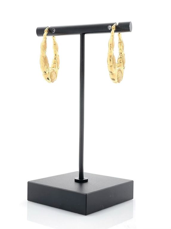 14k yellow gold XO hollow hoop earrings