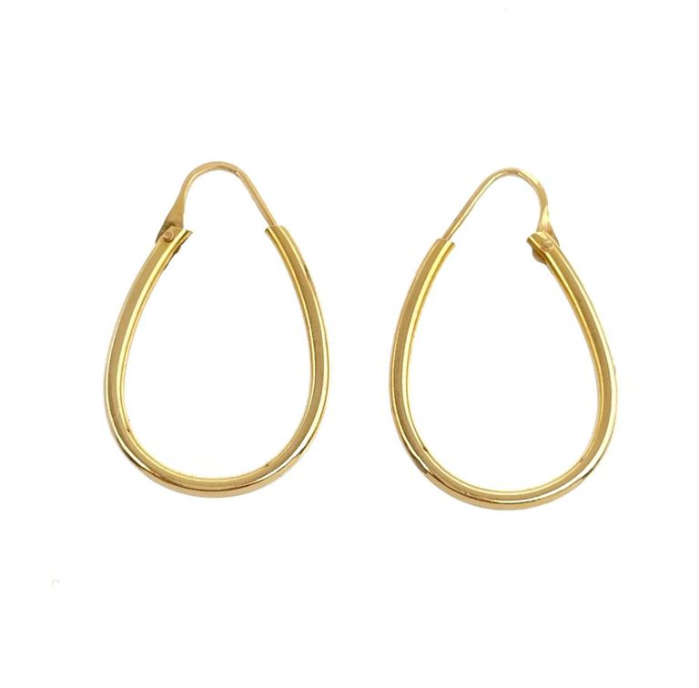 18k yellow gold hollow hoop earrings