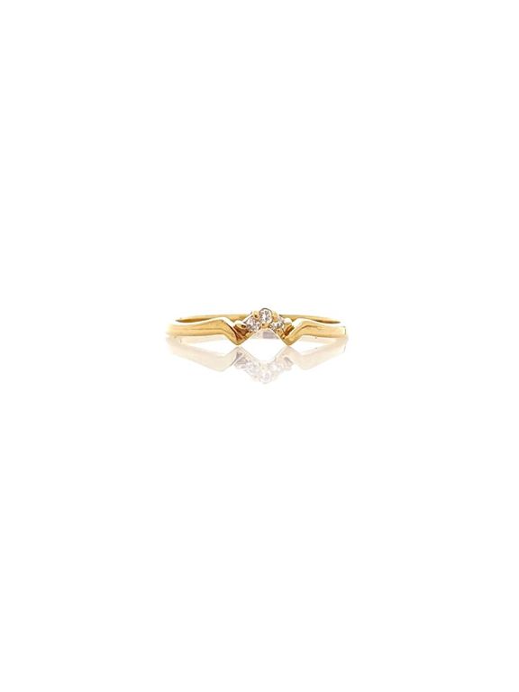14k yellow gold diamond chevron ring