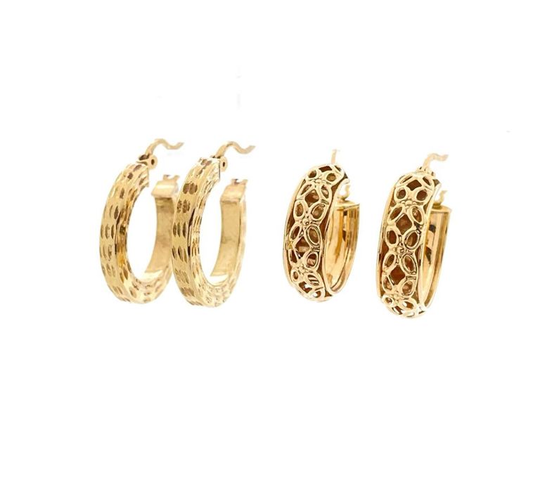 14k yellow gold hoop earrings