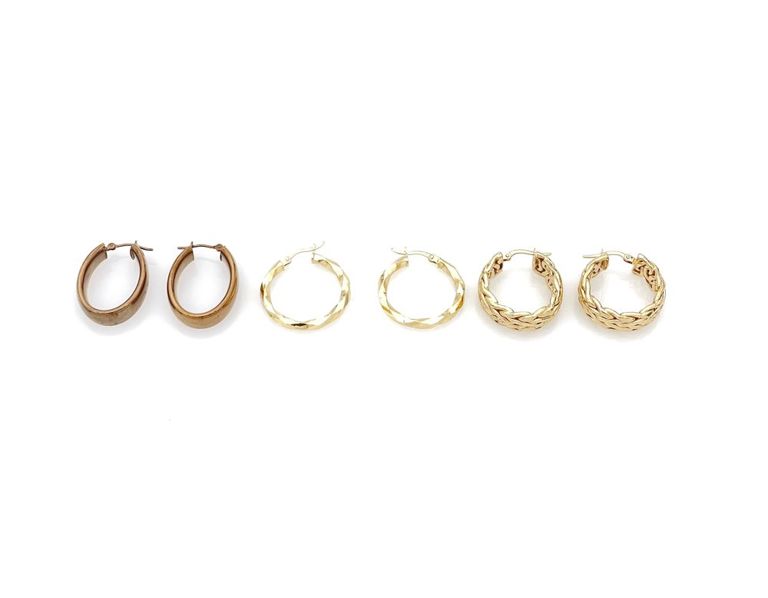 14k yellow gold hoop earrings