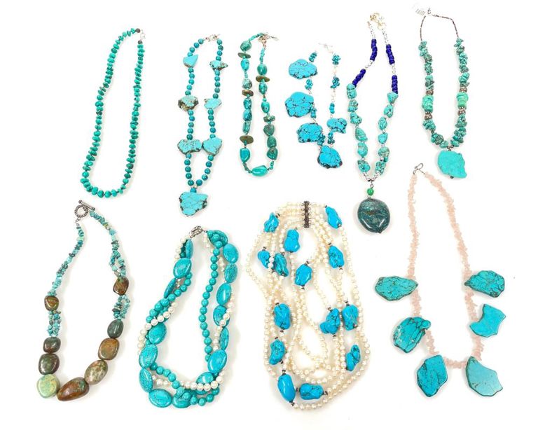 Assorted stone necklaces