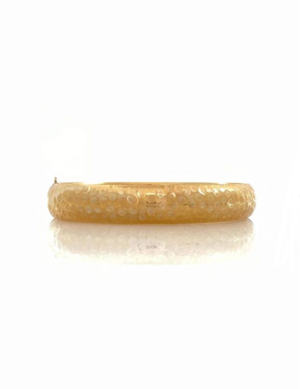 14k yellow gold hammered hinge bracelet