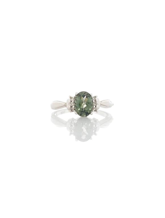 10k white gold tourmaline and diamond ring
