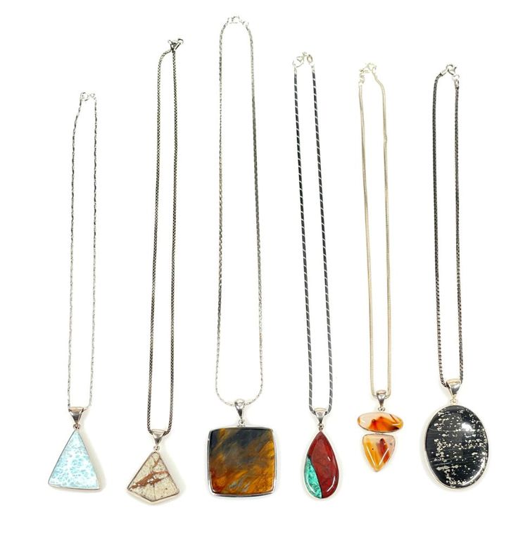 Starborn sterling silver stone pendant necklaces